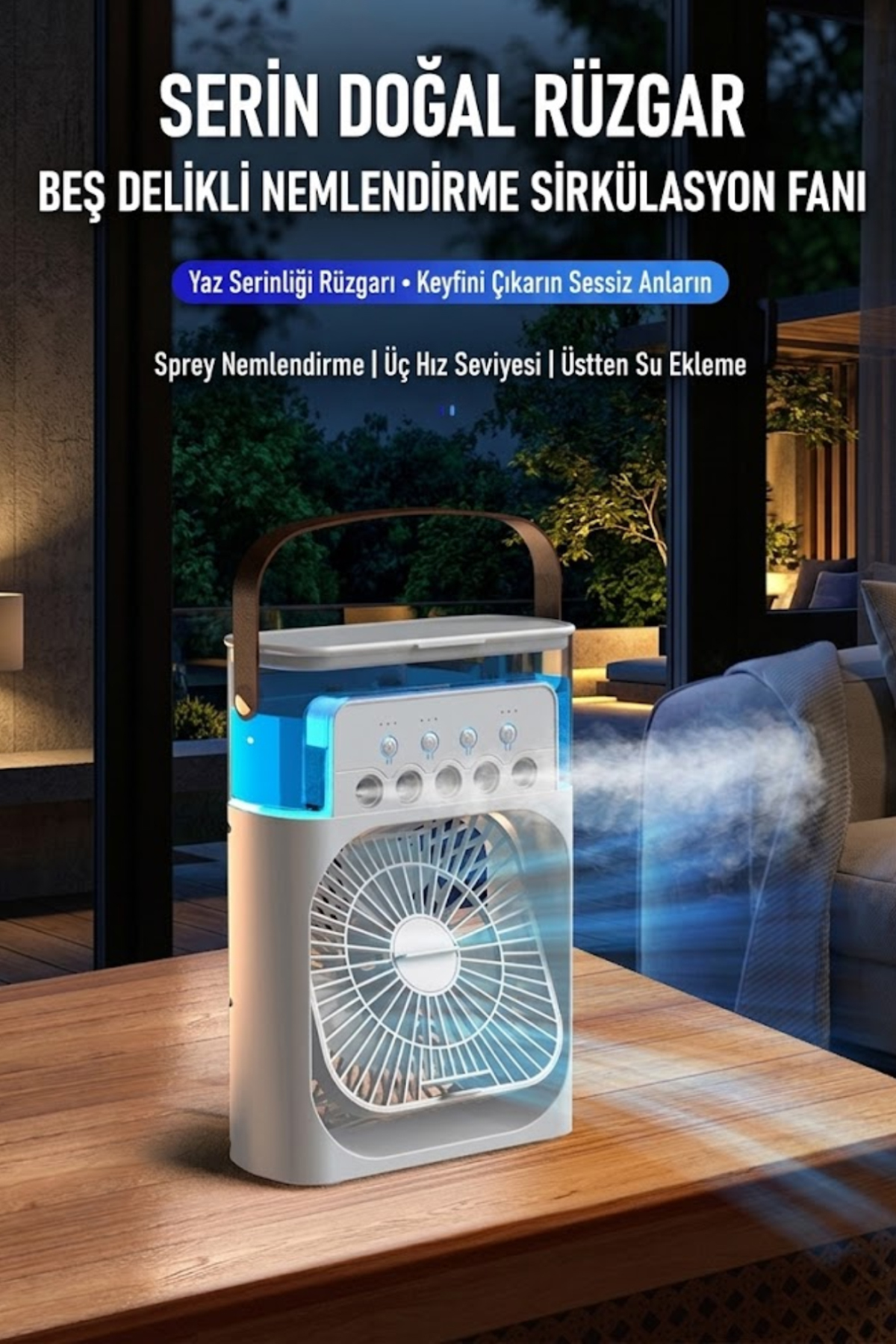 600 ml Su Hazneli Klima Fan – Taşınabilir Hava Soğutucu Fan görsel 3