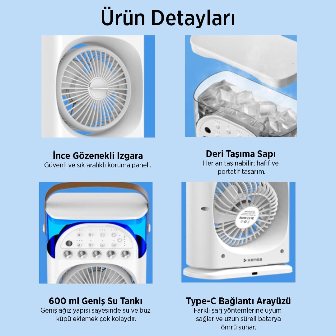 3'ü 1 Arada Nemlendiricili Hava Soğutucu Fan görsel 2