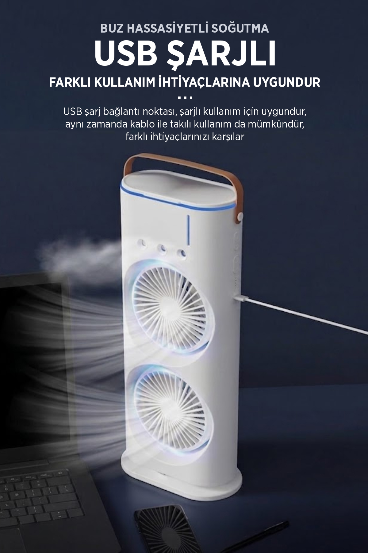 Taşınabilir Mini Klima & Hava Soğutucu görsel 4