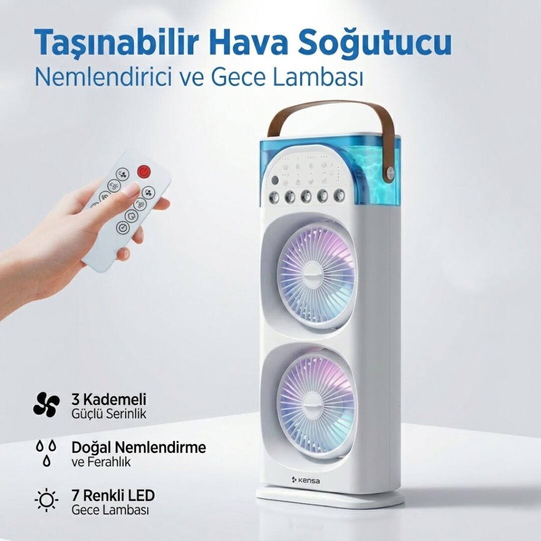 3'ü 1 Arada Nemlendiricili Hava Soğutucu Fan