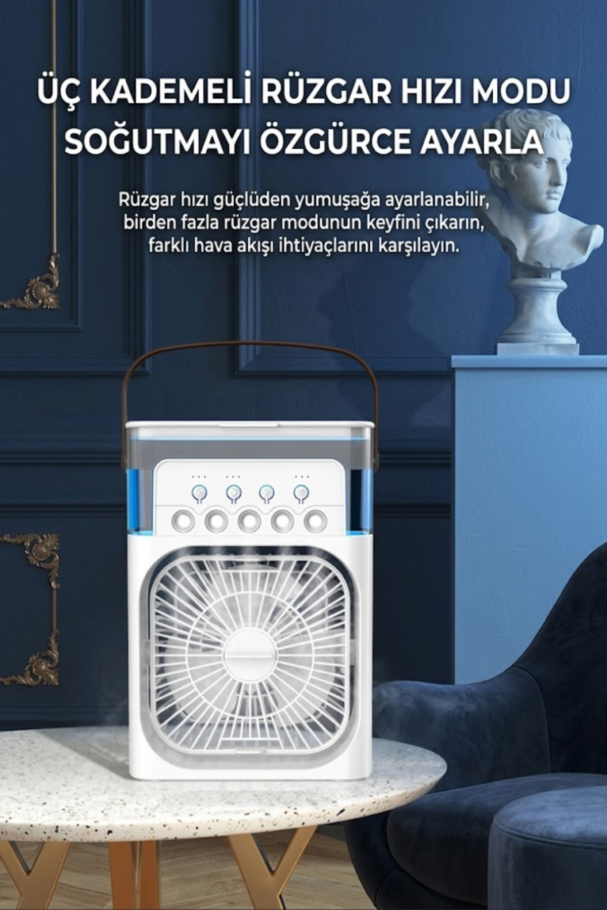 600 ml Su Hazneli Klima Fan – Taşınabilir Hava Soğutucu Fan görsel 8