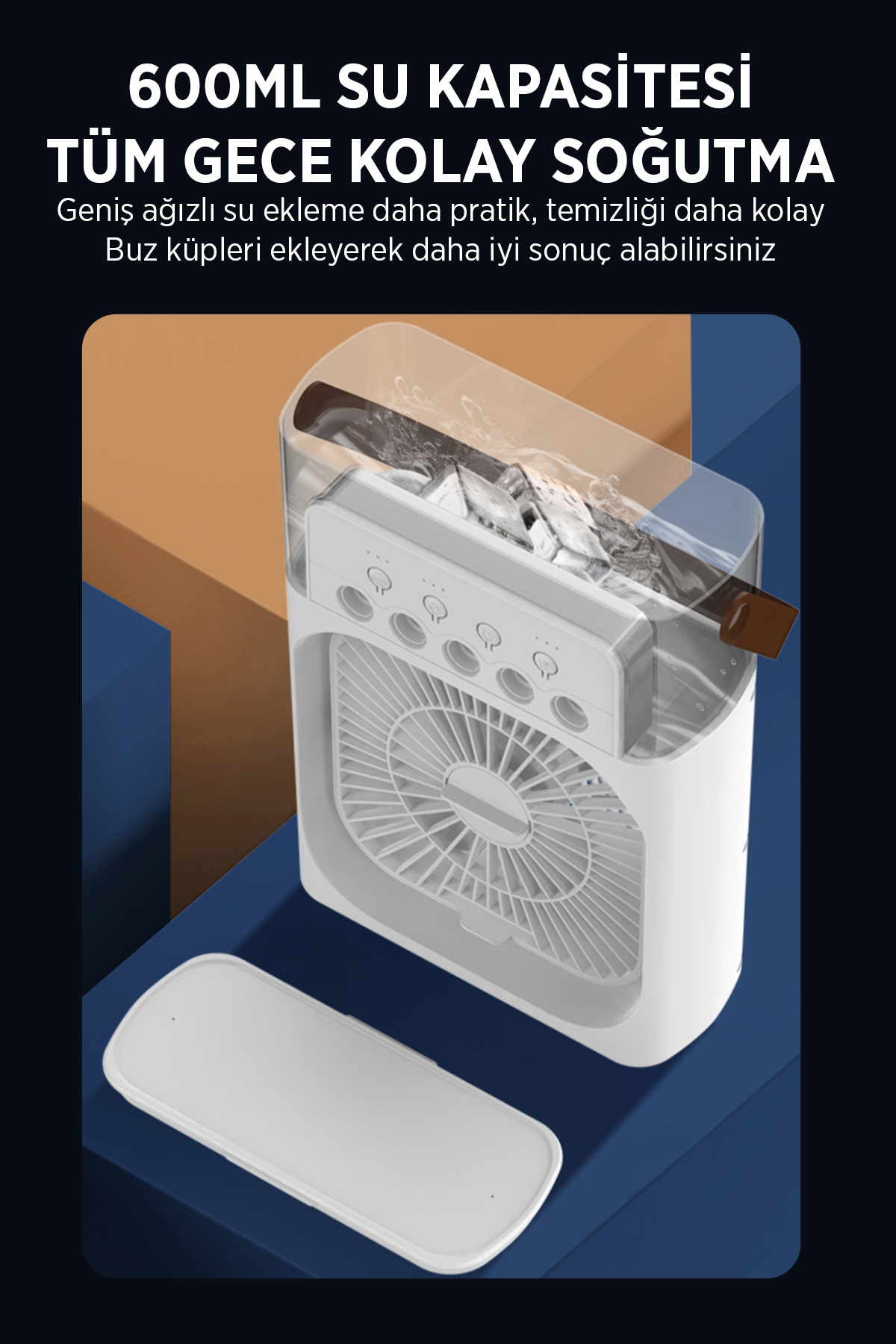 600 ml Su Hazneli Klima Fan – Taşınabilir Hava Soğutucu Fan