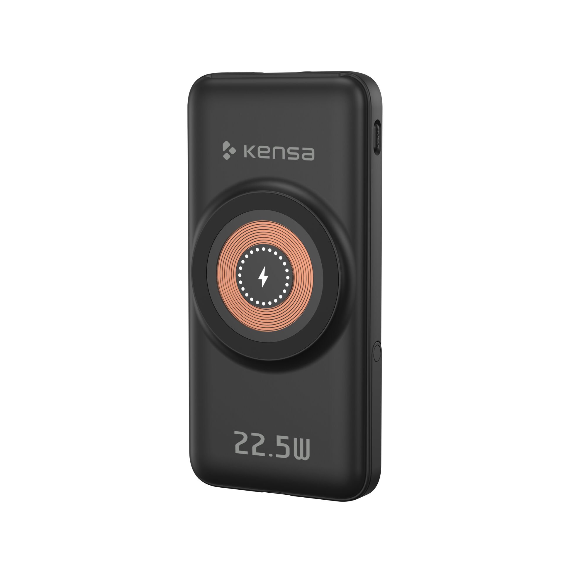 10.000 mAh Dahili Kablolu Wireless Hızlı Şarj Powerbank Siyah görsel 2