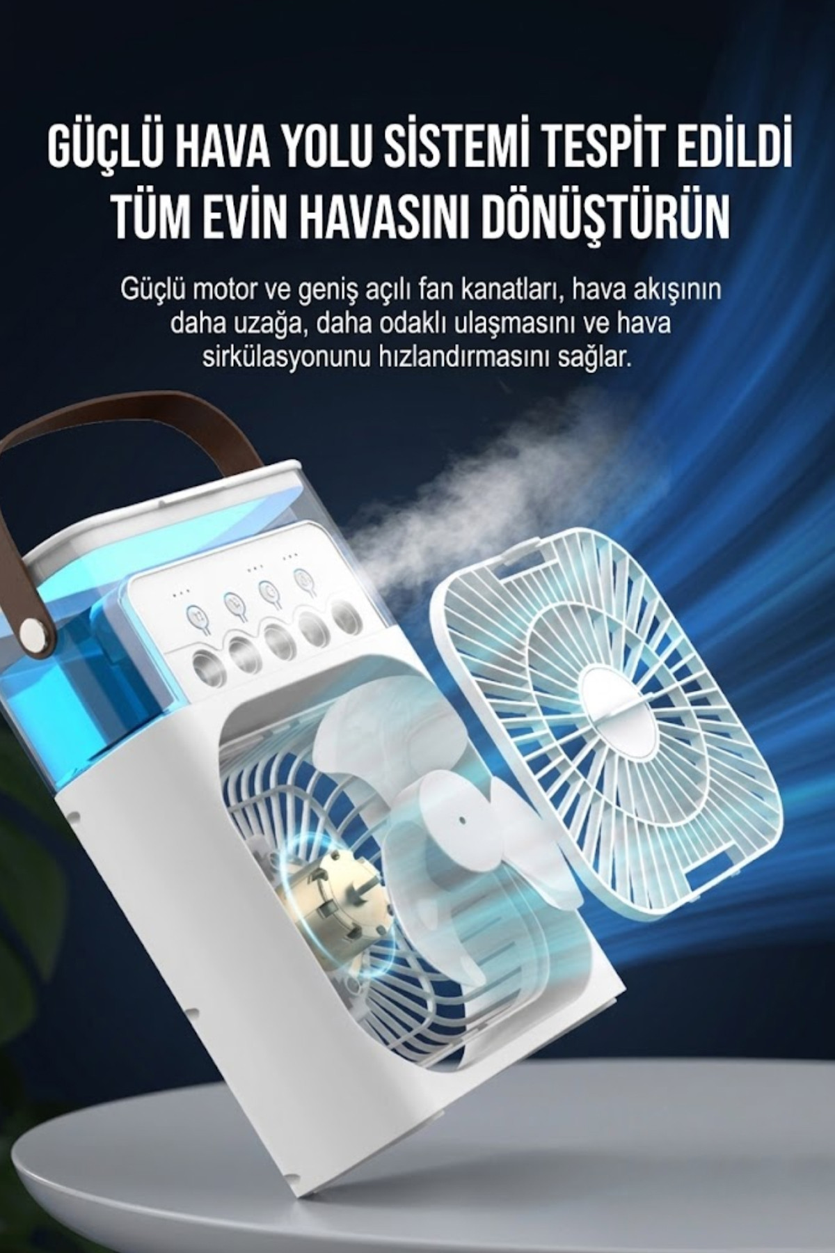 600 ml Su Hazneli Klima Fan – Taşınabilir Hava Soğutucu Fan görsel 5
