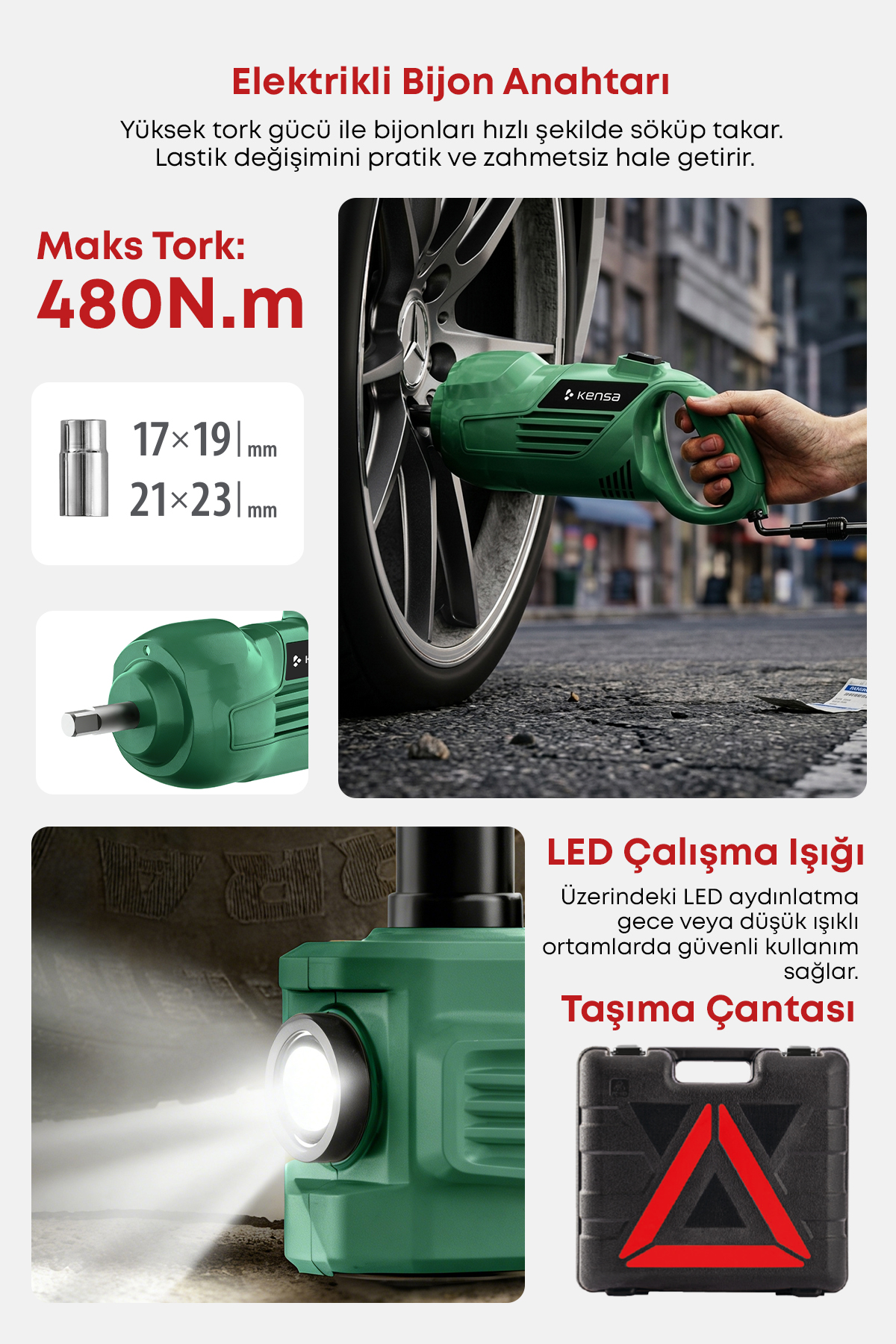 Çok Fonksiyonlu Elektrikli Hidrolik Kriko Seti görsel 8
