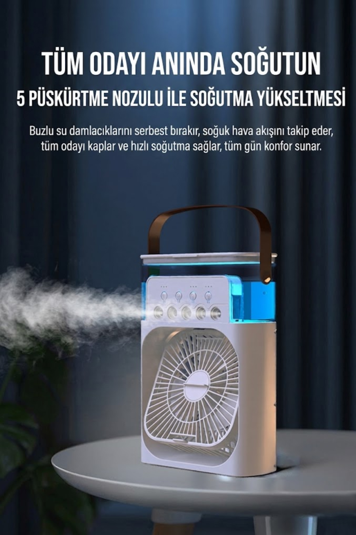600 ml Su Hazneli Klima Fan – Taşınabilir Hava Soğutucu Fan görsel 4