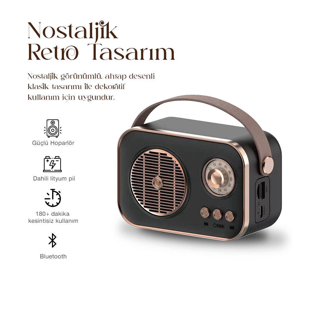 Nostaljik Retro Tasarım Hoparlör