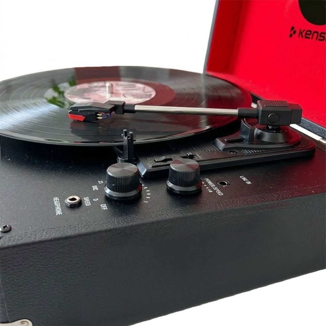 Valiz Tasarımlı Pikap | Dahili Stereo Hoparlörlü Retro Müzik Sistemi görsel 3